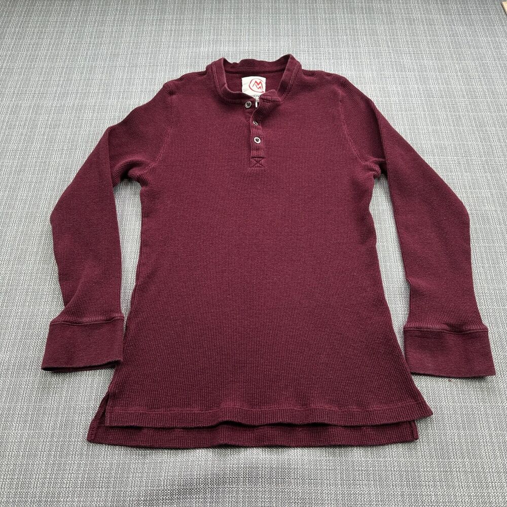Cloudveil Thermal Henley Shirt Mens Large Burgundy Pullover Base Layer Stretch